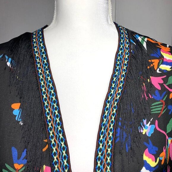 VINTAGE Fringe bird print maxi duster - Picture 4 of 5